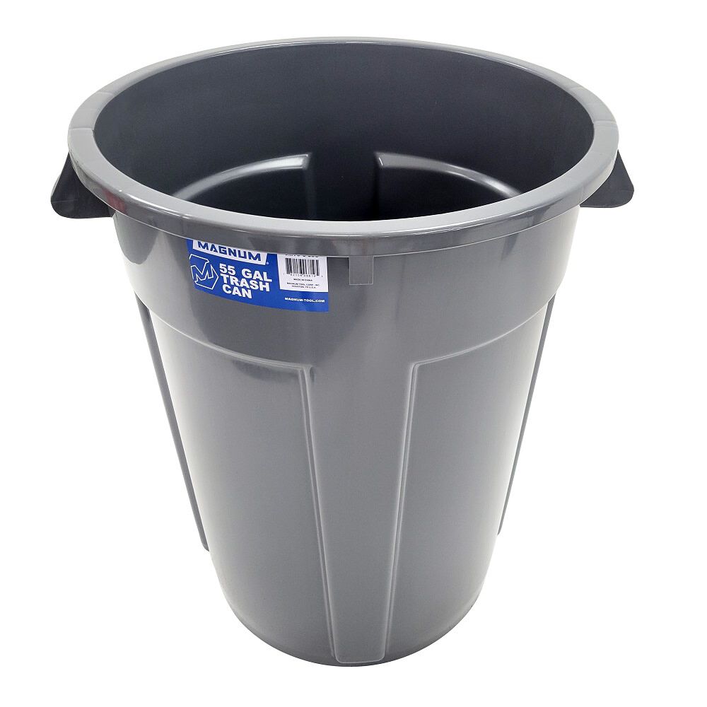 Tool Group Pro Series Trash Can 55 Gallon Plastic Grey CMTC-C-55G