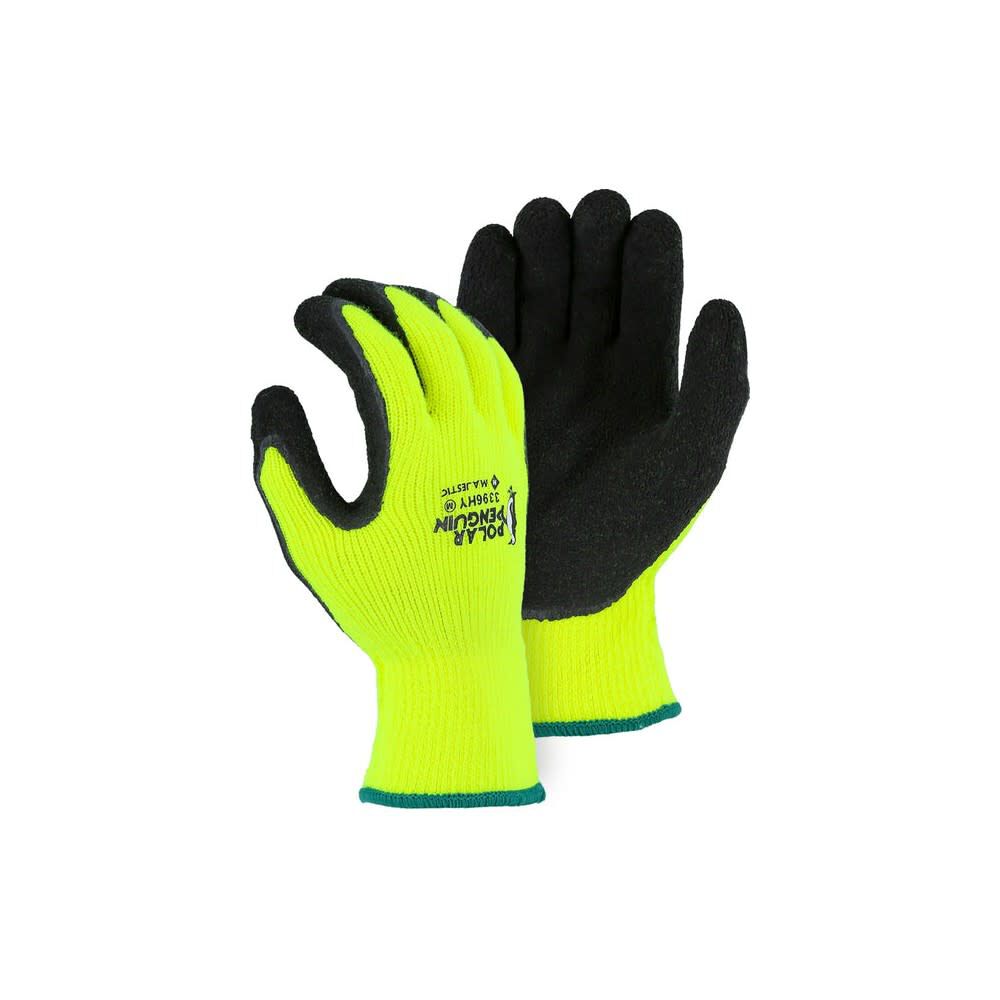 Hi-Vis Yellow Winter Lined Terry Glove Large 3396HYT/10