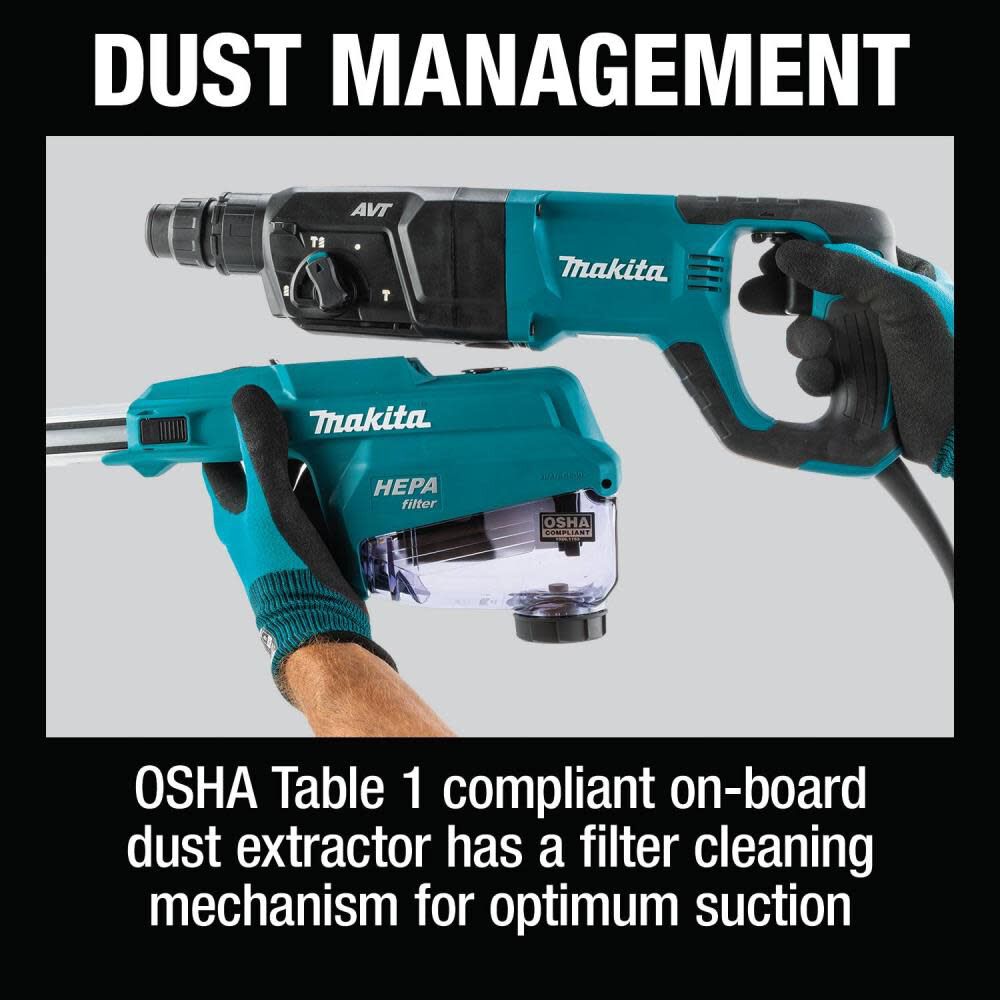 1 Inch SDS-PLUS AVT Rotary Hammer with HEPA Dust Extractor (D-handle) HR2663