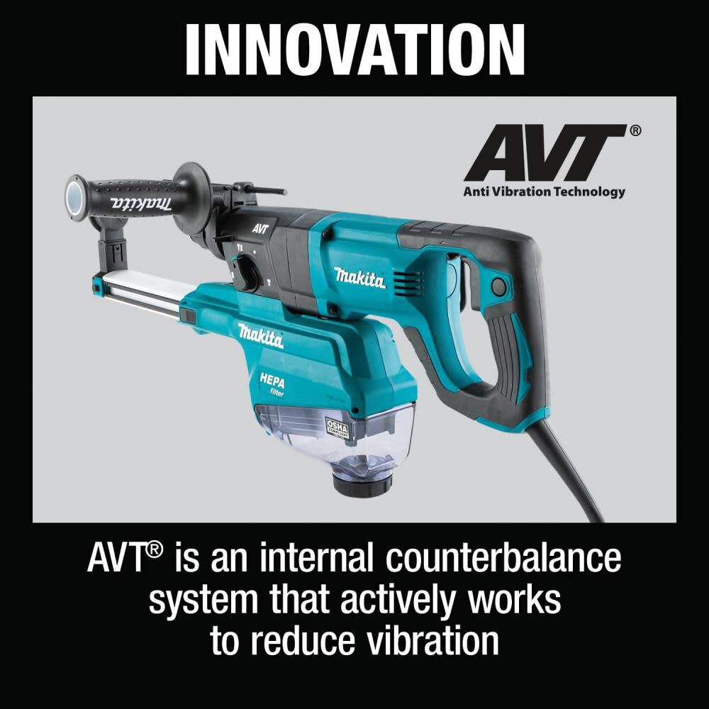 1 Inch SDS-PLUS AVT Rotary Hammer with HEPA Dust Extractor (D-handle) HR2663