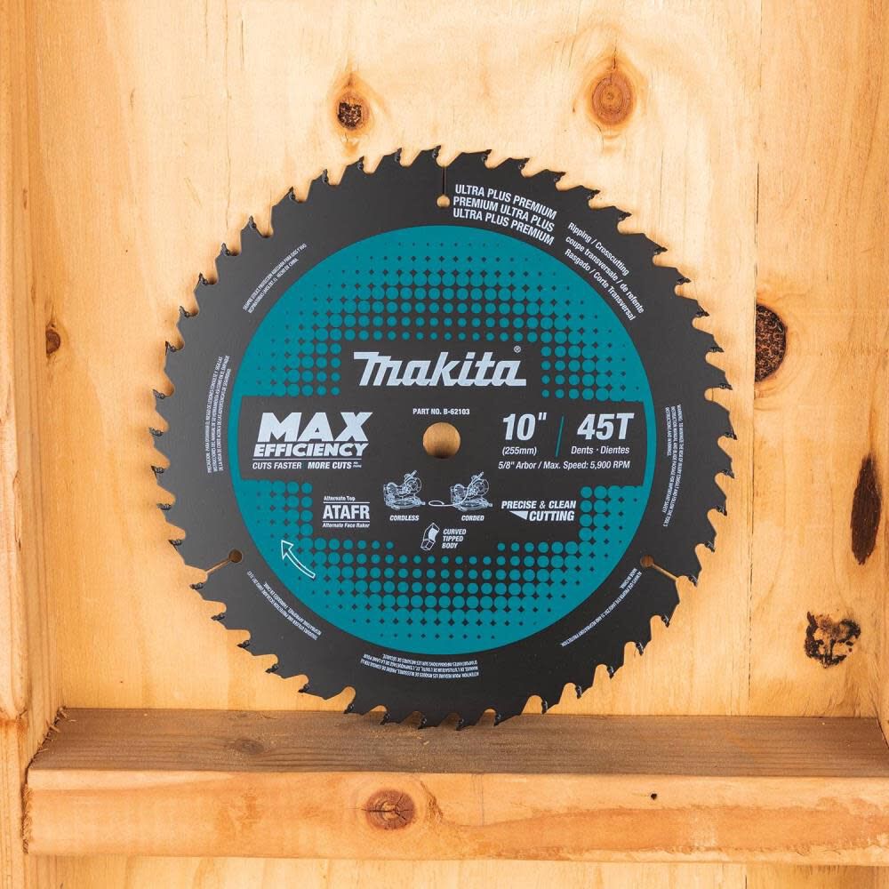 10in 45T Carbide-Tipped Max Efficiency Miter Saw Blade B-62103