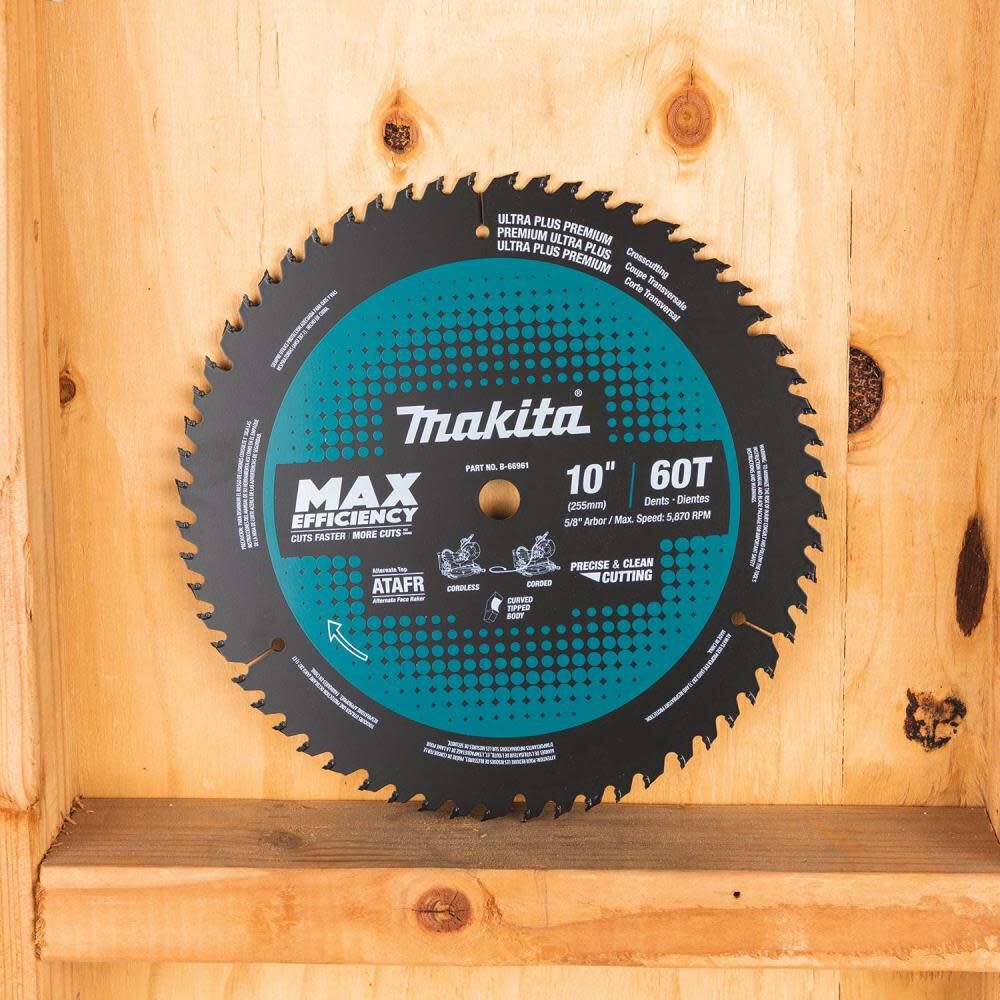 10in 60T Carbide-Tipped Max Efficiency Miter Saw Blade B-66961