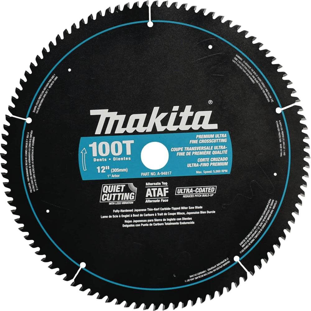 12 In. x 1 In. 100T Ultra-Coated Miter Saw Blade A-94817