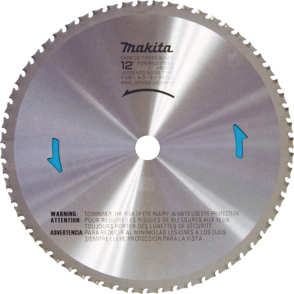 12 Inch 60T Carbide-Tipped Metal Cutting Blade, Ferrous Metal A-90722