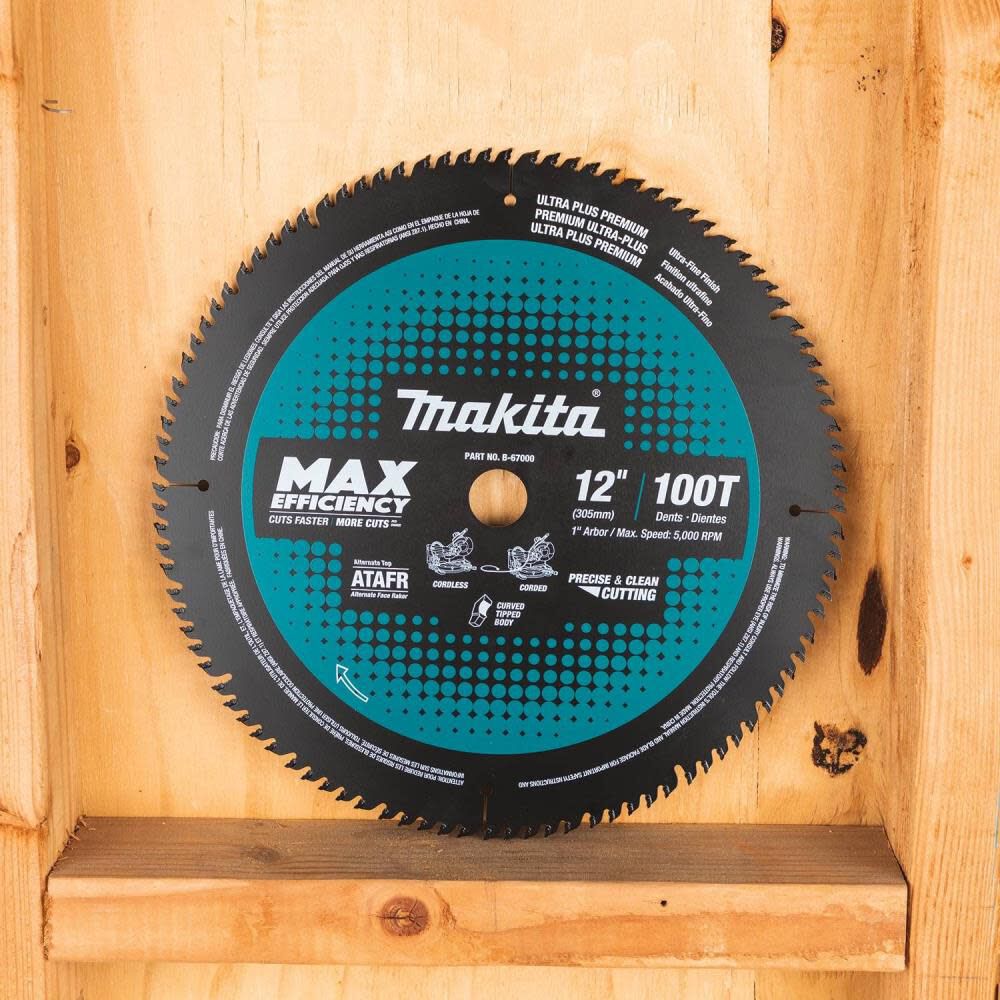 12in 100T Carbide-Tipped Max Efficiency Miter Saw Blade B-67000