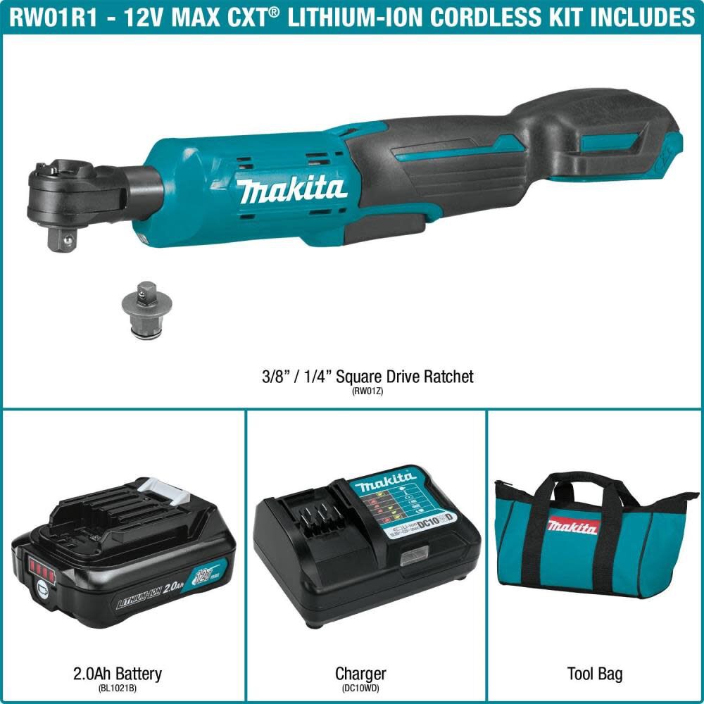 12V Max CXT 3/8in & 1/4in Sq Drive Ratchet Kit RW01R1