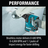 12V Max CXT Lithium-Ion Brushless Cordless 5/8 In. Rotary Hammer (Bare Tool) RH01Z