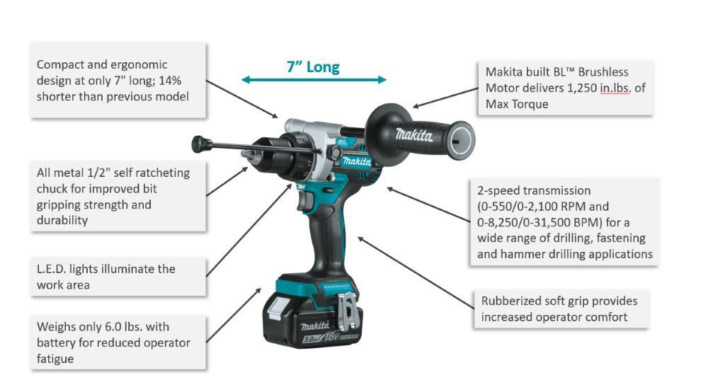 18V LXT 1/2in Hammer Driver Drill (Bare Tool) XPH14Z