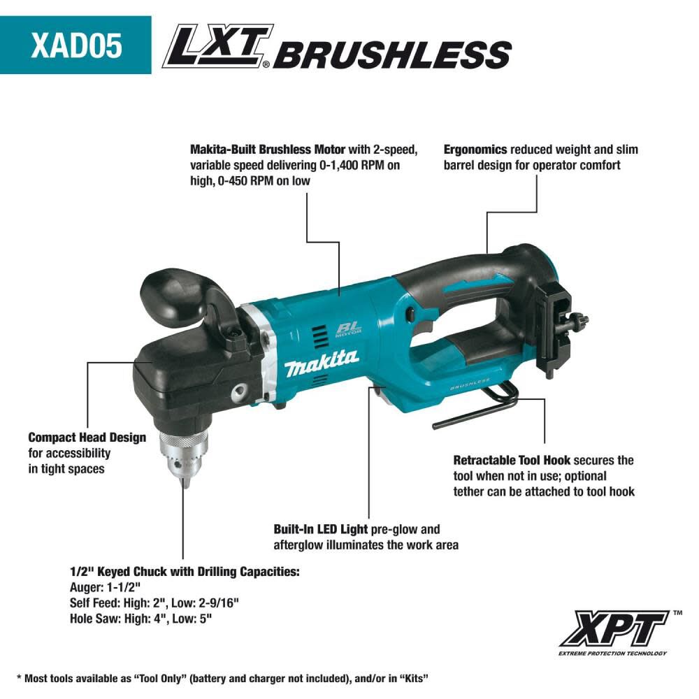 18V LXT 1/2in Right Angle Drill Kit XAD05T