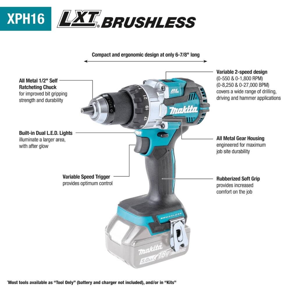 18V LXT Brushless Cordless 2pc Combo Kit with Two 5.0Ah Batteries XT296ST