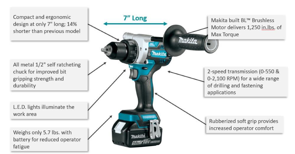 18V LXT Driver Drill Lithium Ion 1/2in (Bare Tool) XFD14Z