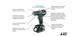 18V LXT Driver Drill Sub Compact 1/2in (Bare Tool) XFD15ZB