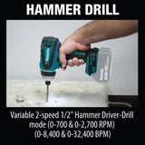 18V LXT Hybrid Impact Hammer Driver Drill (Bare Tool) XPT02Z