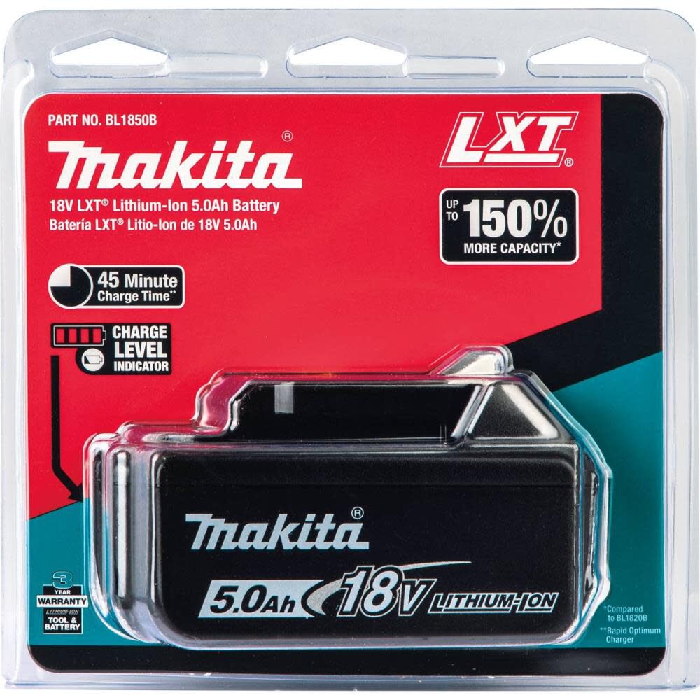 18V LXT Lithium-Ion 5.0 Ah Battery with Charge Indicator BL1850B