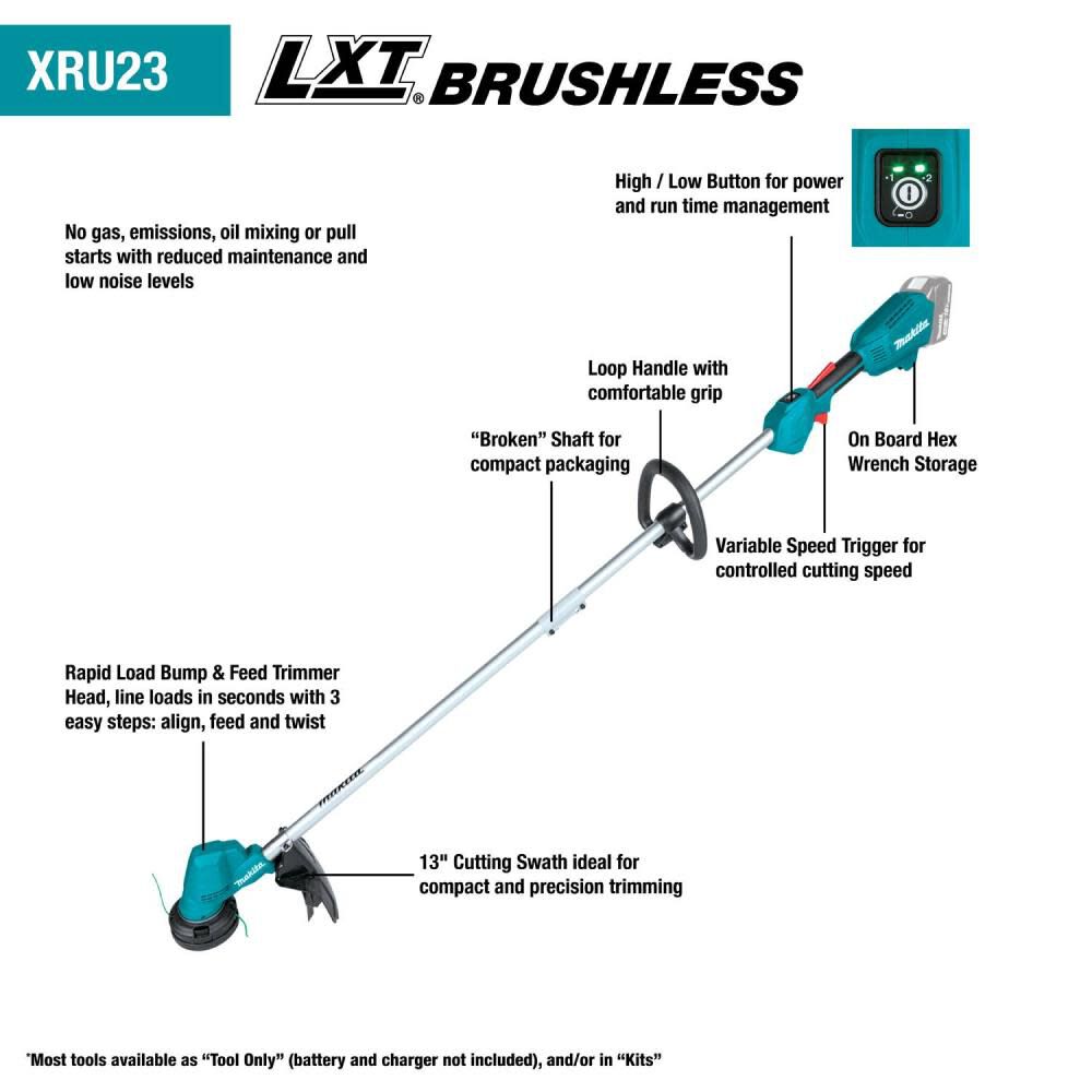 18V LXT Lithium-Ion Brushless Cordless 13in String Trimmer (Bare Tool) XRU23Z