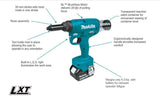 18V LXT Lithium-Ion Brushless Cordless 1/4in Rivet Tool (Bare Tool) XVR02Z