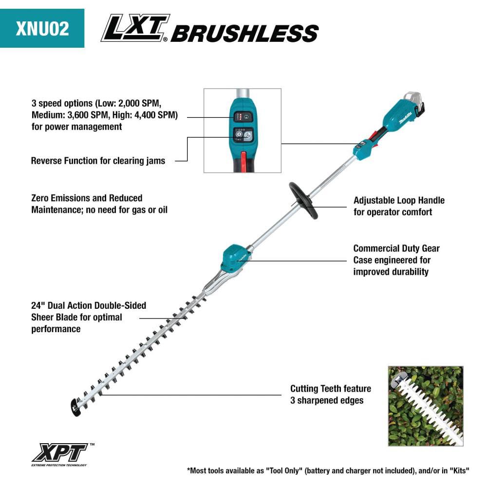 18V LXT Lithium-Ion Brushless Cordless 24in Pole Hedge Trimmer Kit (5.0Ah) XNU02T