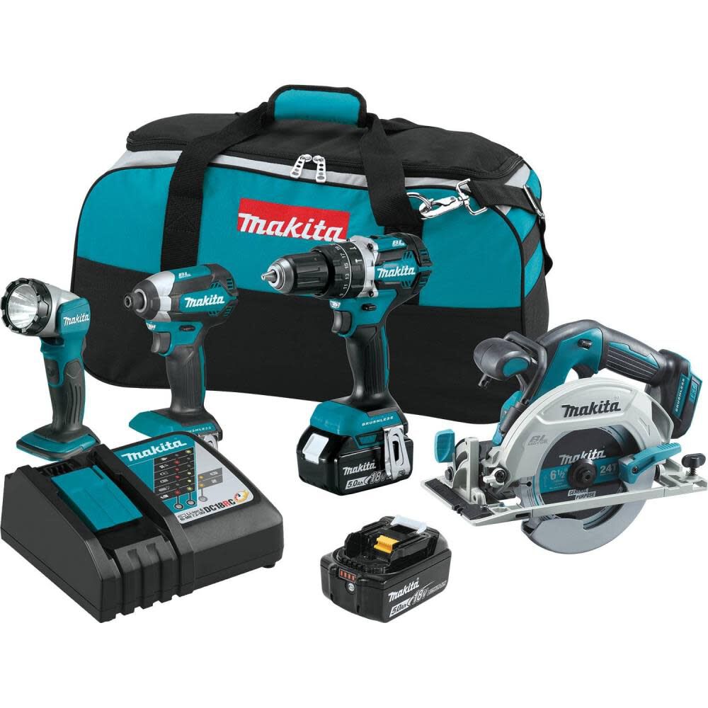 18V LXT Lithium-Ion Brushless Cordless 4-Pc. Combo Kit (5.0Ah) XT446T