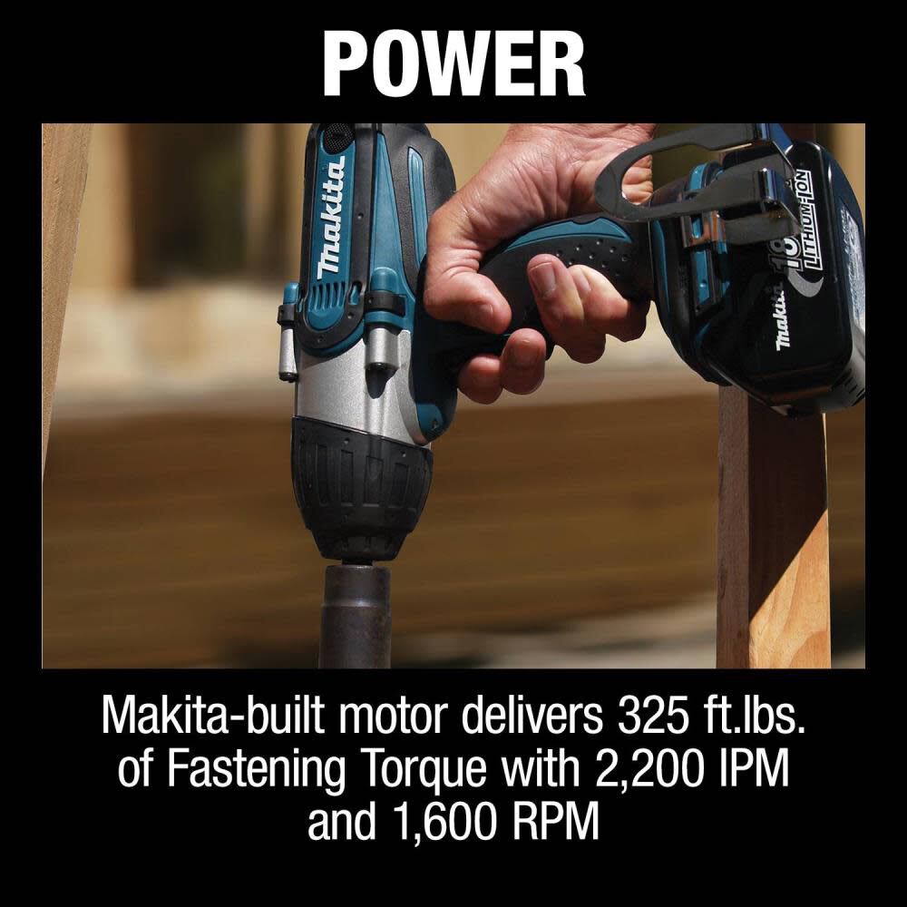 18V LXT Lithium-Ion Cordless 1/2in Sq. Drive Impact Wrench Kit (3.0Ah) XWT04S1