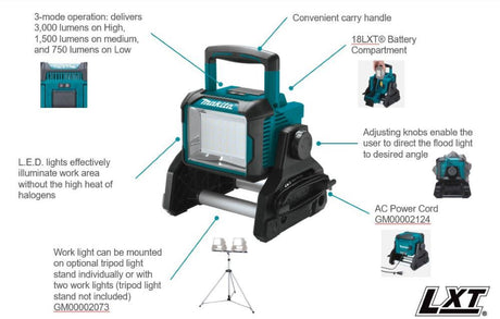 18V LXT Lithium-Ion Cordless/Corded Work Light (Bare Tool) DML811