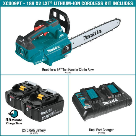 18V X2 (36V) LXT Cordless 16in Top Handle Chain Saw Kit XCU09PT