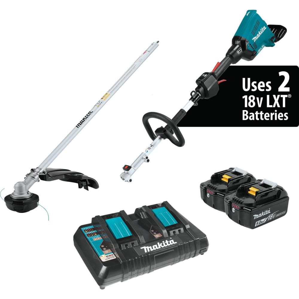 18V X2 (36V) LXT Lithium-Ion Brushless Cordless Couple Shaft Power Head Kit with String Trimmer Attachment (5.0Ah) XUX01M5PT