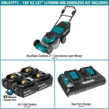 18V X2 (36V) LXT LithiumIon Brushless Cordless 21in Lawn Mower Kit with 4 Batteries (5.0Ah) XML07PT1