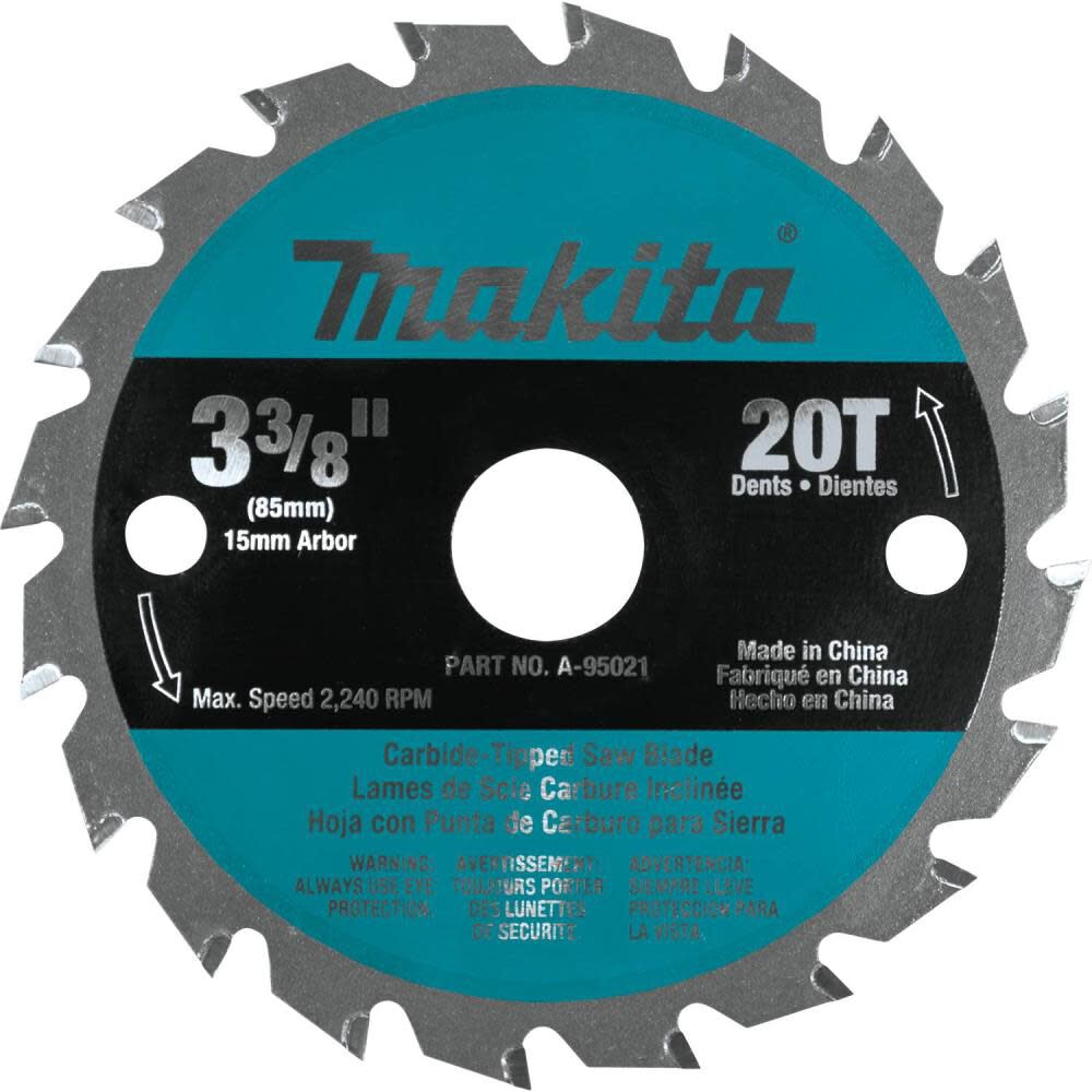 3-3/8in 20T Carbide-Tipped Circular Saw Blade General Purpose A-95021