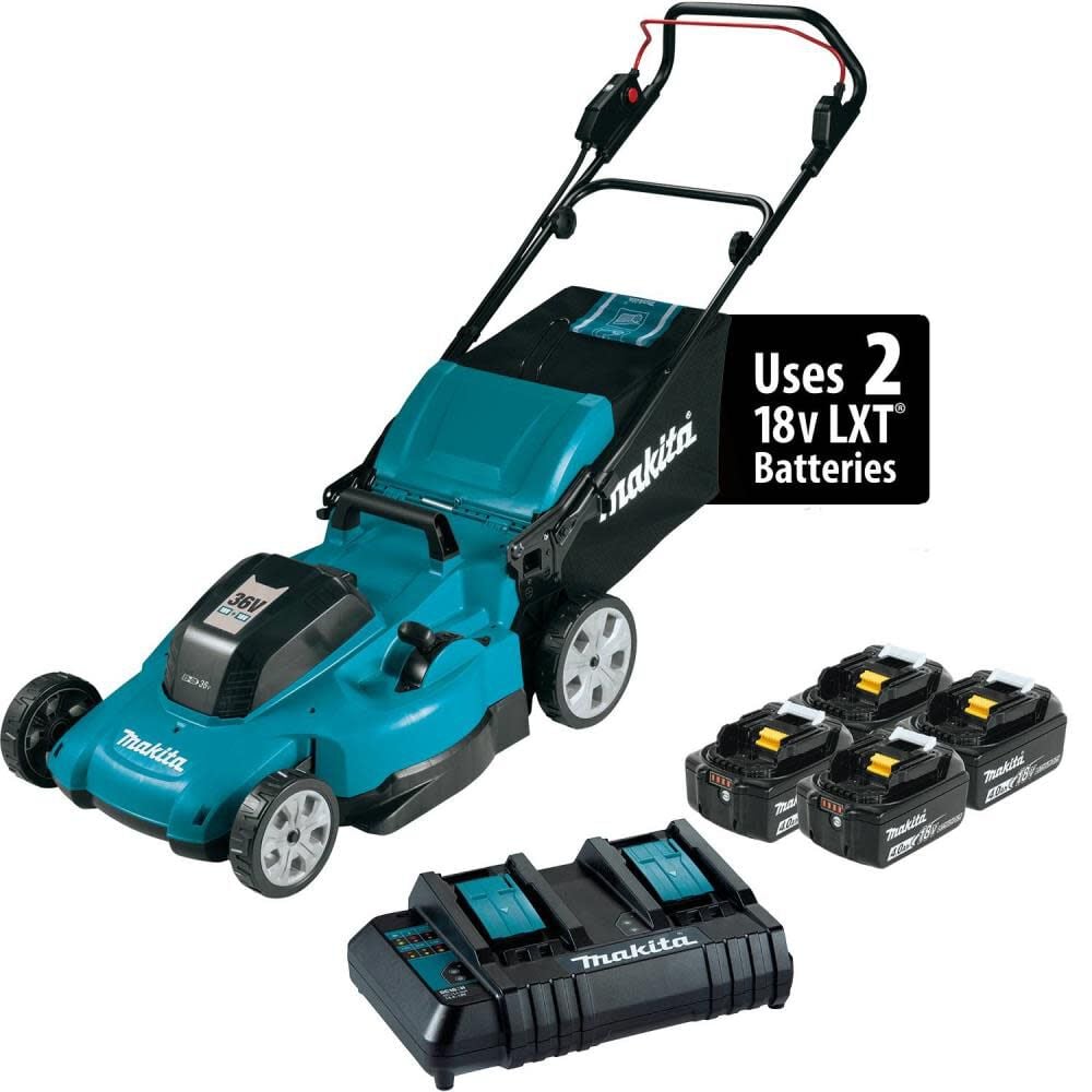 36V 18V X2 LXT 21in Lawn Mower Kit with 4 Batteries 4Ah XML10CM1