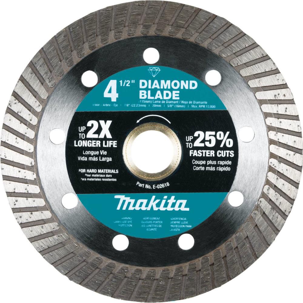 4-1/2 in Diamond Blade, Turbo, Hard Material E-02618