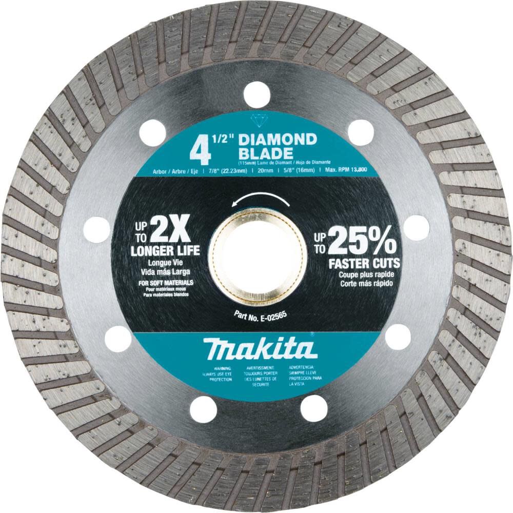 4-1/2 in Diamond Blade, Turbo, Soft Material E-02565