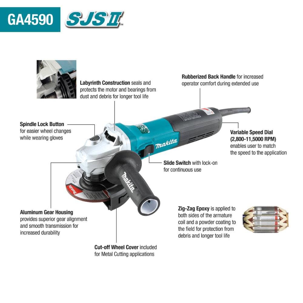 4-1/2 in SJS II High-Power Angle Grinder GA4590