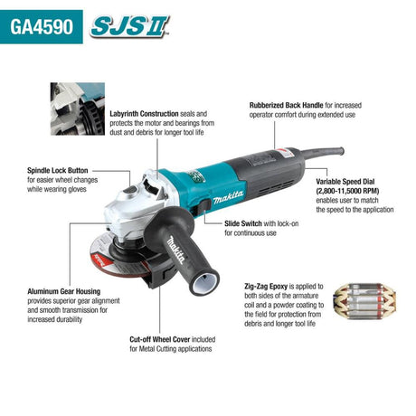 4-1/2 in SJS II High-Power Angle Grinder GA4590