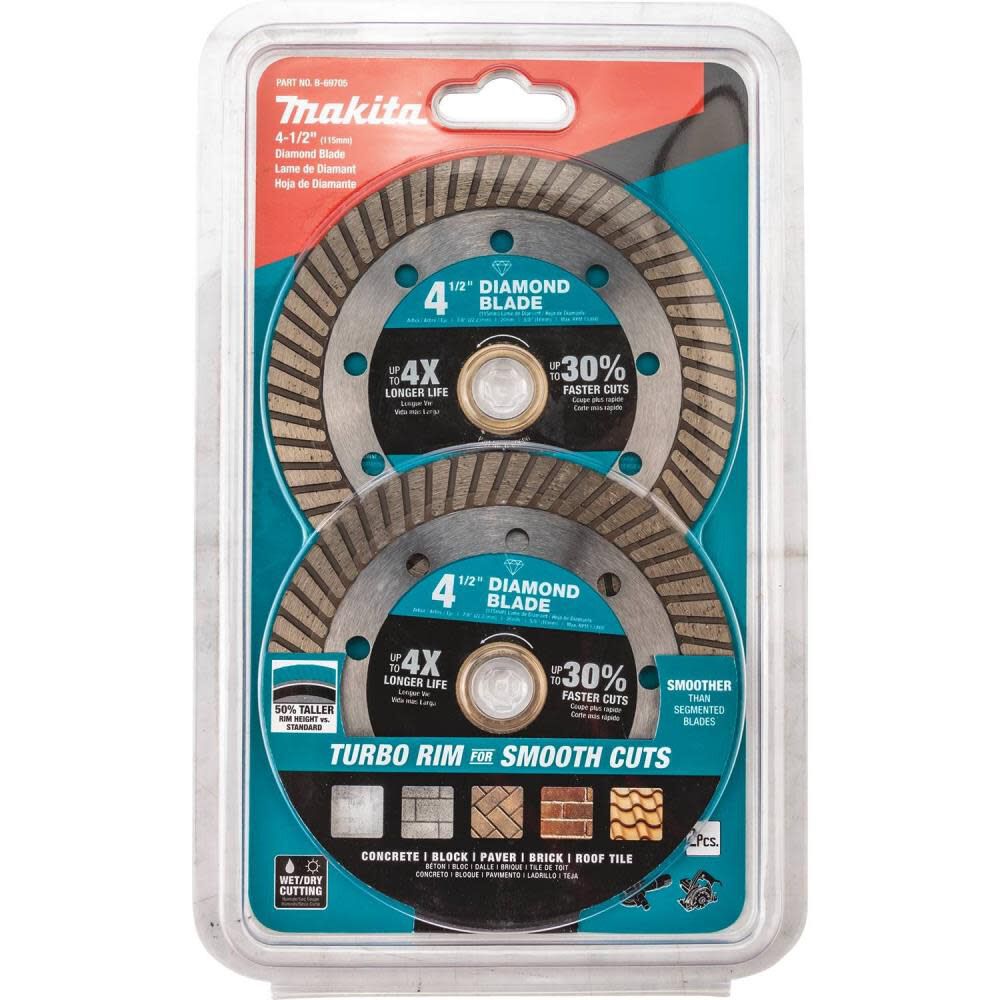 4-1/2 Inch Diamond Blade, Turbo, General Purpose 2pk B-69705