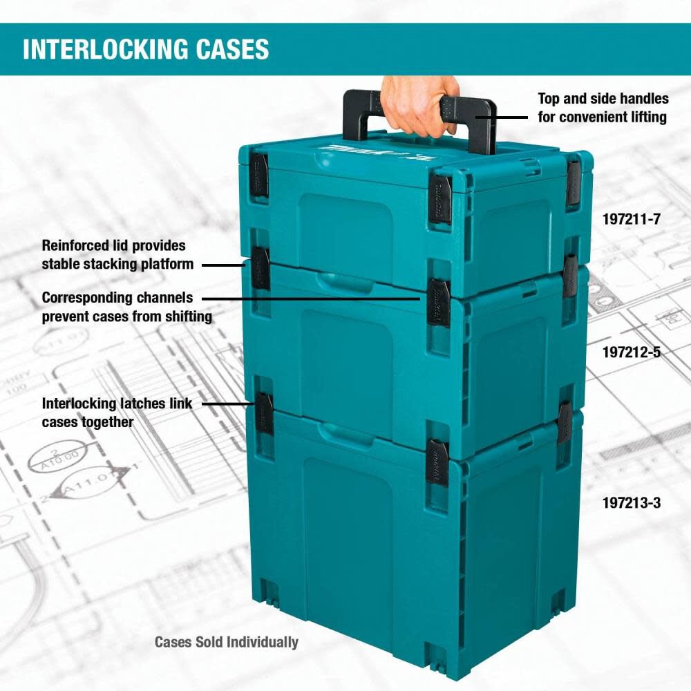 4-3/8 in. x 15-1/2 in. x 11-5/8 in. Small Interlocking Case 197210-9