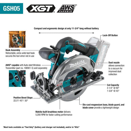 40V max XGT 6-1/2 in Circular Saw, AWS Capable Cordless (Bare Tool) GSH05Z