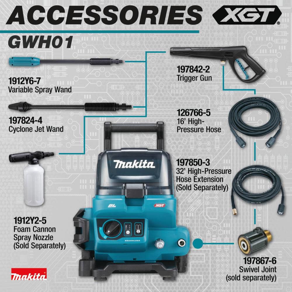 40V max XGT Brushless 1300 PSI 1.5 GPM Pressure Washer Cordless (Bare Tool) GWH01Z