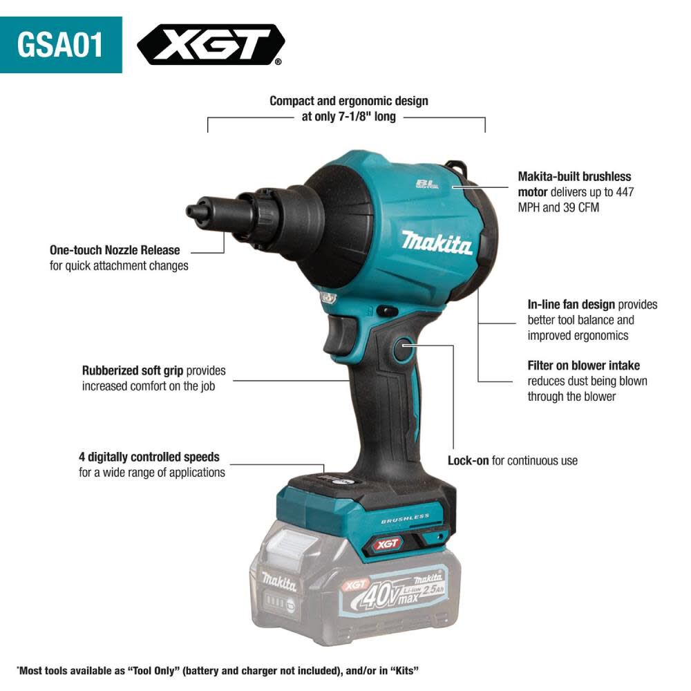 40V max XGT High Speed Dust Blower (Bare Tool) GSA01Z