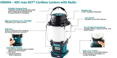 40V max XGT Lantern with Radio (Bare Tool) GRM04