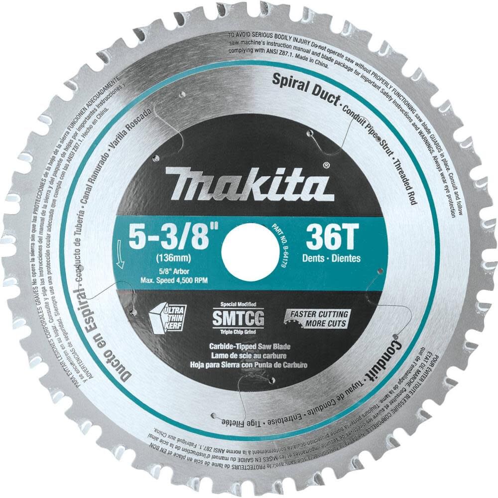 5-3/8 Inch 36T Carbide-Tipped Saw Blade Metal B-64179