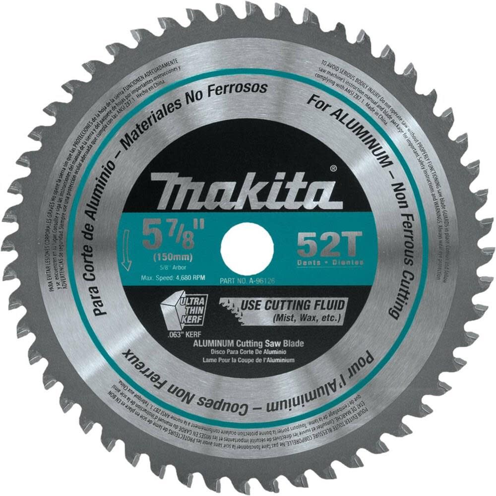 5-7/8 in. 52T Carbide-Tipped Aluminum Saw Blade A-96126