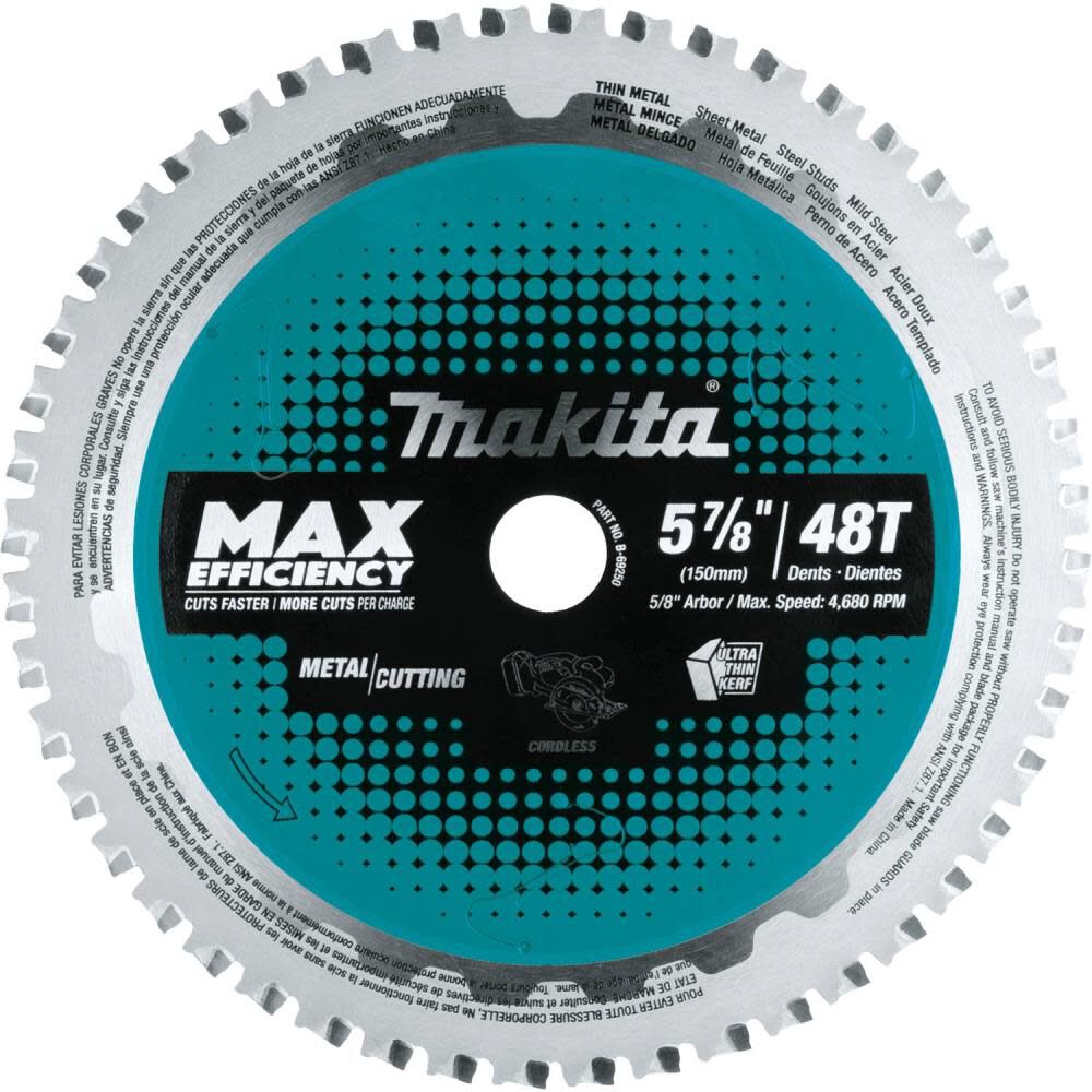 5-7/8in 48T Carbide-Tipped Max Efficiency Saw Blade Thin Metal B-69250