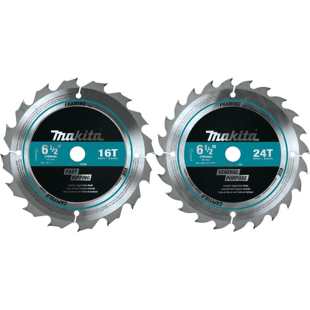 6-1/2 in. Carbide-Tipped Circular Saw Blade (2-Pieces) T-01426