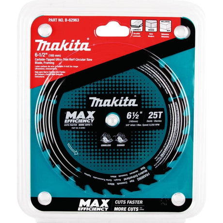 6-1/2in 25T Carbide-Tipped Max Efficiency Circular Saw Blade Framing B-62963