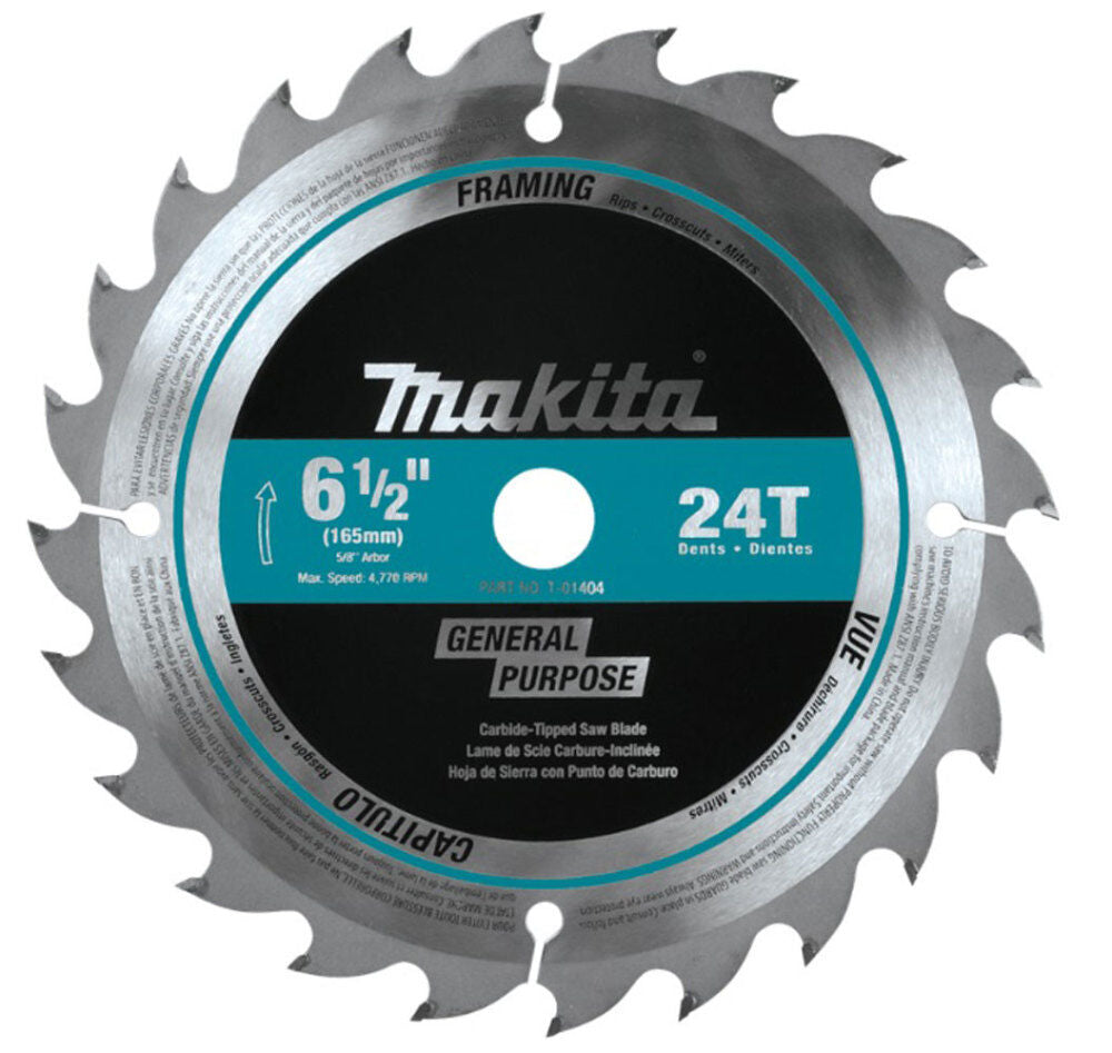 61/2in 24T CarbideTipped Circular Saw Blade Framing T-01404