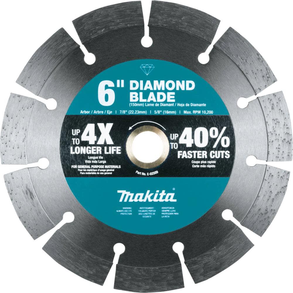 6in Diamond Blade Segmented General Purpose E-02509