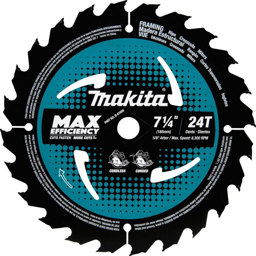 7-1/4in 24T CT Max Efficiency Ultra-Thin Kerf Framing Saw Blade B-61656