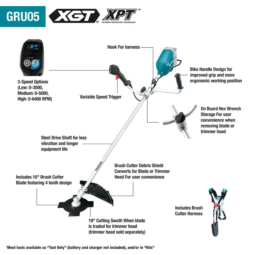 80V max (40V max X2) XGT Cordless Brush Cutter (Bare Tool) GRU05Z