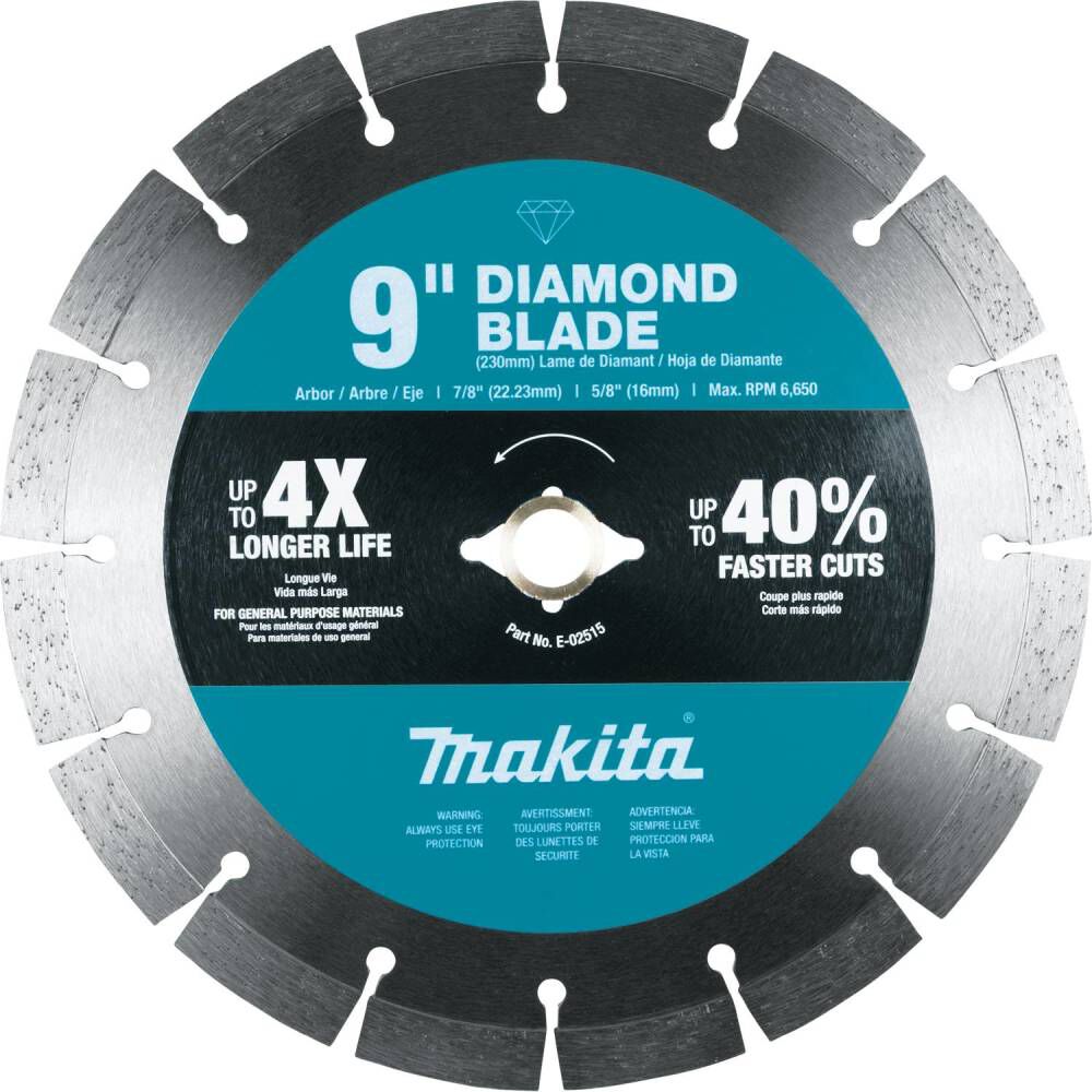 9in Diamond Blade, Segmented, General Purpose E-02515