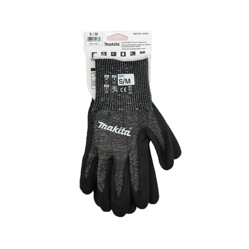 Advanced FitKnit Gloves Cut Level 7 Nitrile Coated Dipped S/M T-04139